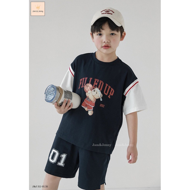 Set bộ bé trai bóng chày 100% cotton 13-45kg Jam & Jenny