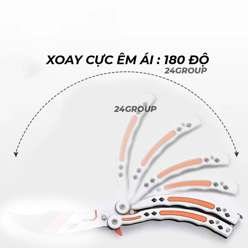 Đồ chơi tập múa CSGO balissong tay lược kim loại cán ghép không sắc cực kỳ an toàn cho người mới tập múa daobuom