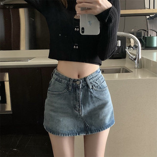 Quần giả váy jean ngắn dáng basic