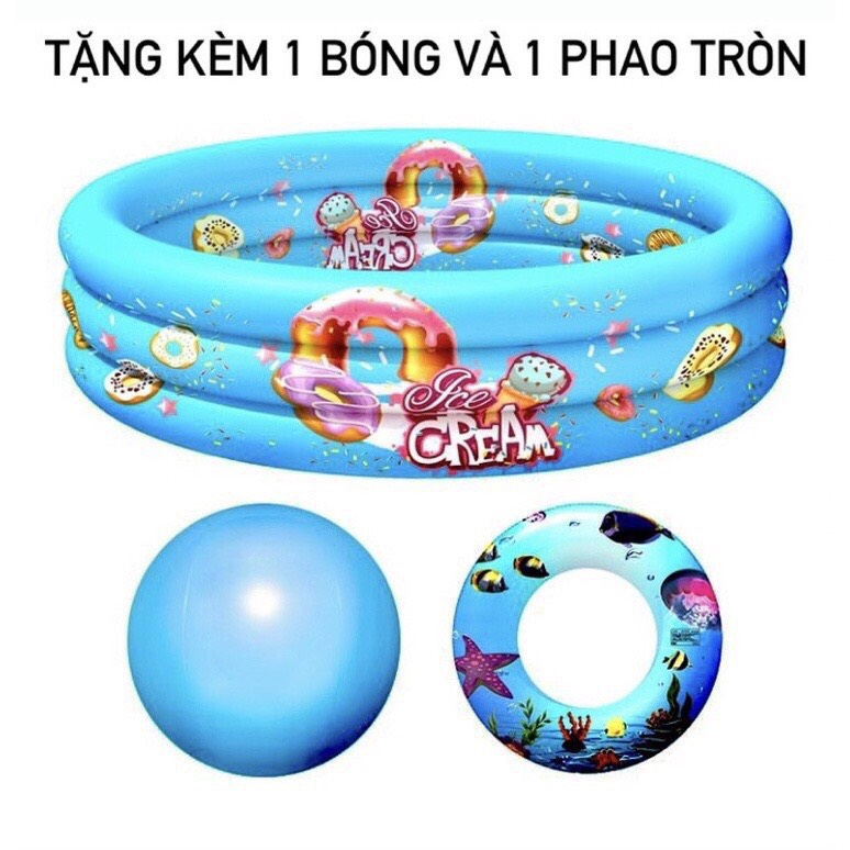 Phao bơi 3 Món Intex Loại Dày bao gồm luôn bóng và phao