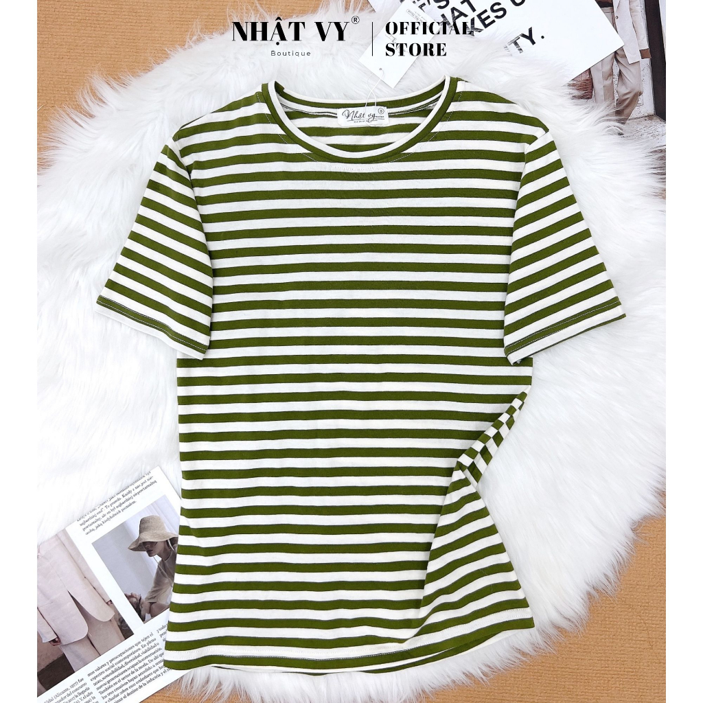 Áo thun nữ Nhật Vy chất cotton cao cấp sọc ngang cổ tròn đơn giản năng động phù hợp đi chơi dạo phố - D2752