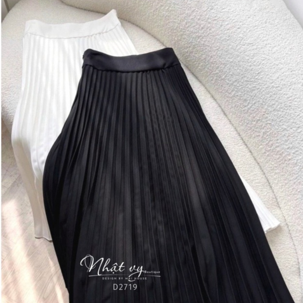 Chân váy nữ Nhật Vy dáng dài xếp ly có lót chất lụa phù hợp công sở dạo phố sang chảnh - D2719