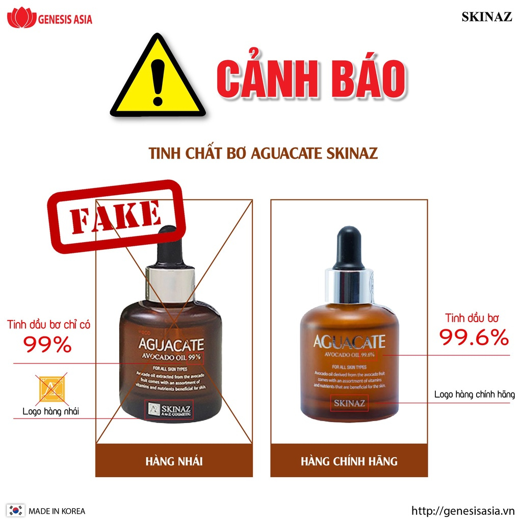 Tinh chất bơ Skinaz Hàn Quốc 30ml Chính Hãng - Aguacate Avocado Oil 99,6%