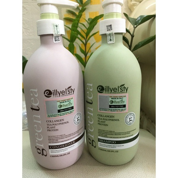 Dầu gội xả Eillyelsty Green Tea nuôi dưỡng tóc chắc khỏe, giảm xơ rối 800ml x2