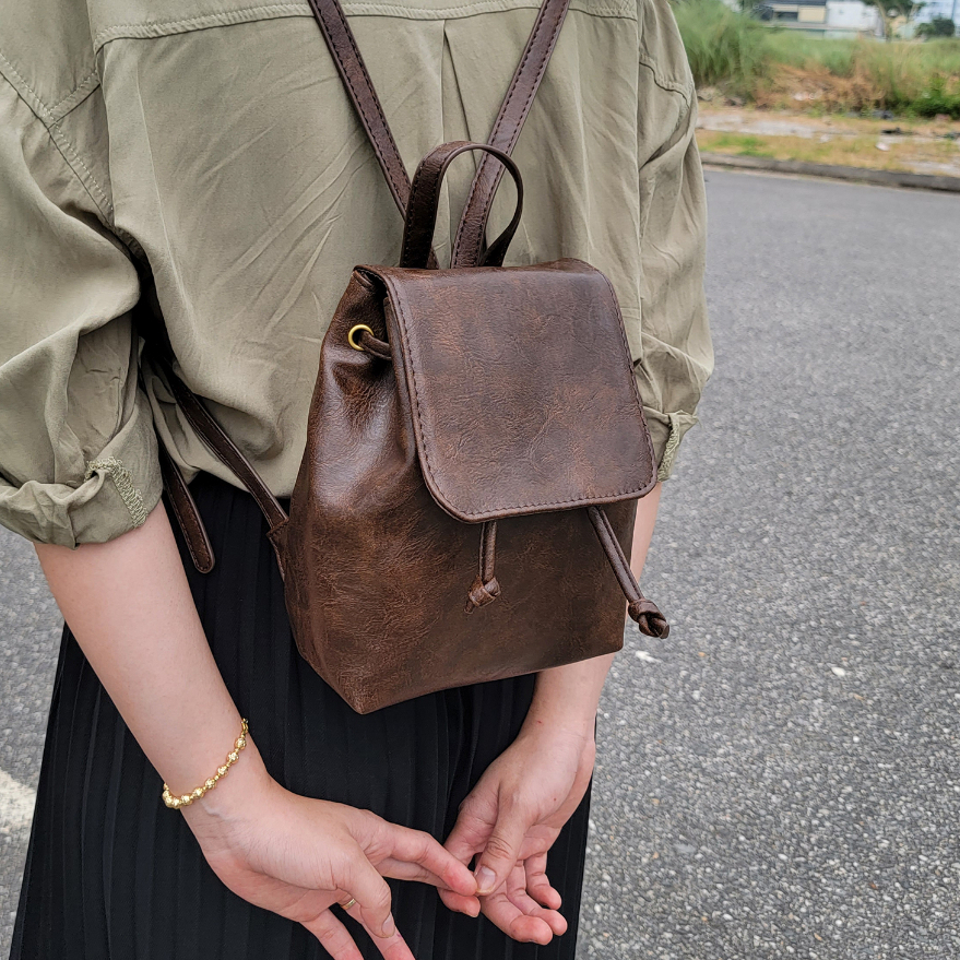 Balo nữ thời trang da PU ba lô đi học đi chơi đi làm da trơn phong cách Hàn Quốc