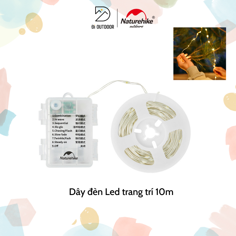 Dây Đèn Led Trang Trí Chống Nước Naturehike CNH22DQ019 Dây Đèn Trang Trí 100 bóng