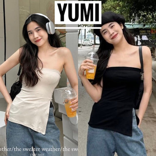 Áo kiểu cúp ngực xẻ tà thun gân phong cách sexy yumi bán sỉ