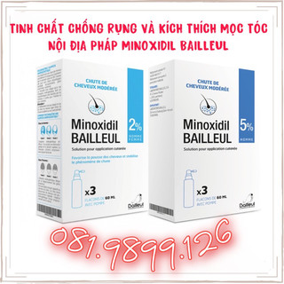 Xịt ngăn rụng và kích thích mọc tóc minoxidil bailleul pháp 60ml x 3