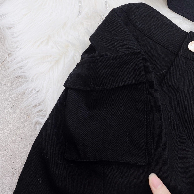 Bộ áo mèo + chân váy túi hộp