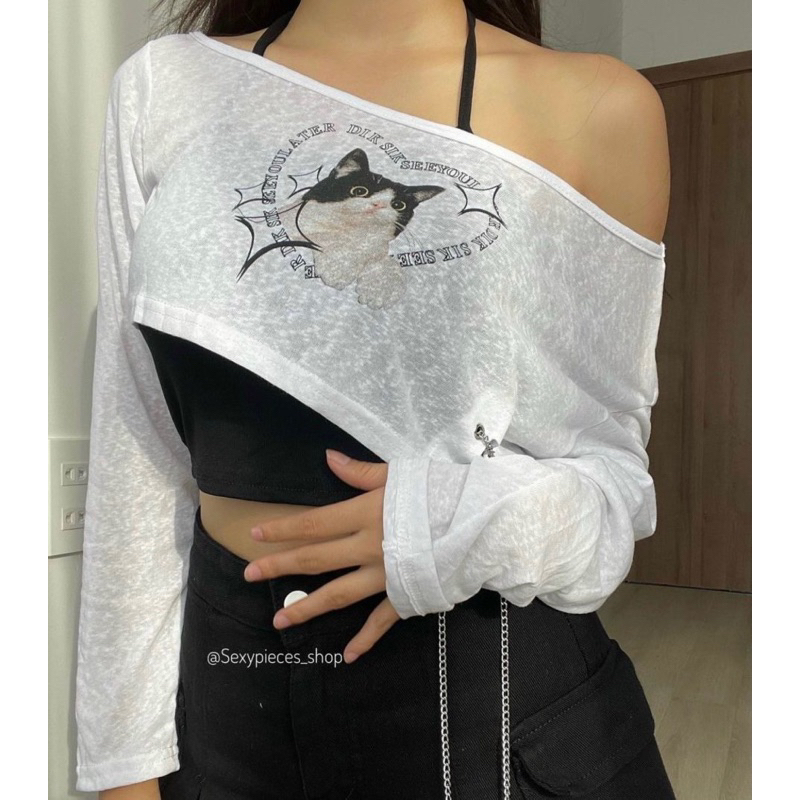 Bộ áo mèo + chân váy túi hộp