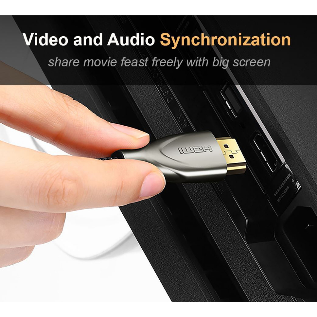 Cáp HDMI dài 1m Carbon chuẩn 2.0 4K@60MHz Ugreen 50106