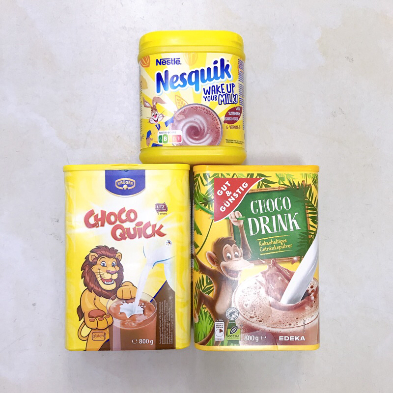 Bột ca cao choco drink - Choco Quick 800g, Bột ca cao Nesquik 500g(ĐỨC)