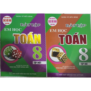 Sách - combo bài tập em học toán lớp 8 - tập 1+2