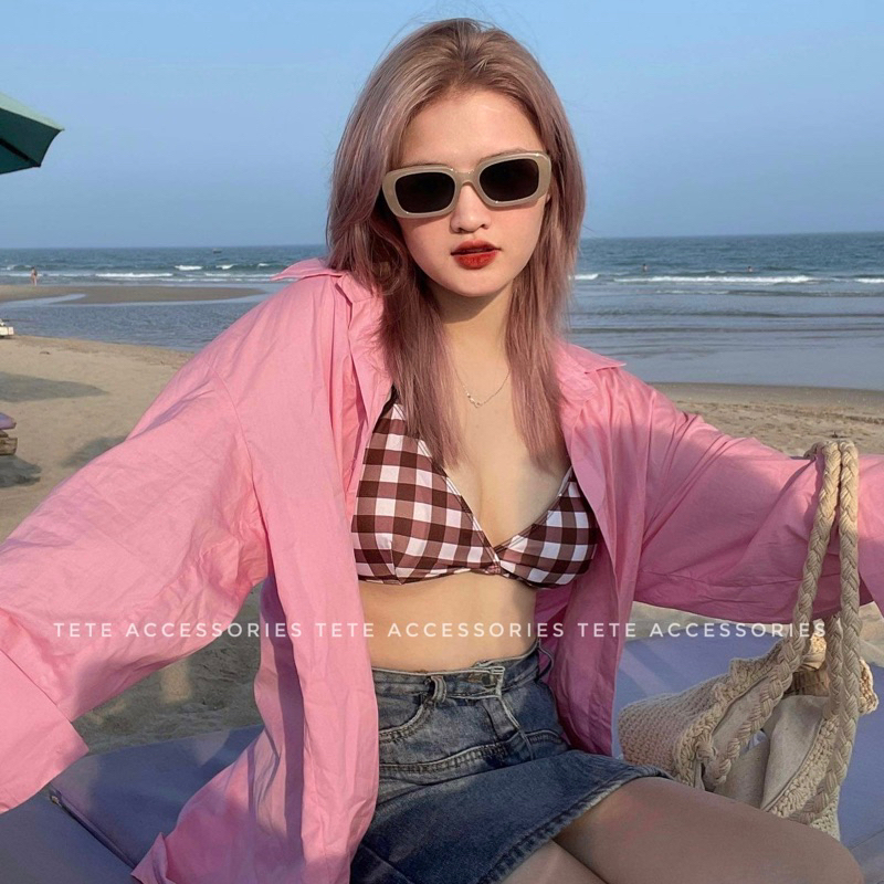 Kính mát thời trang màu thạch trắng cho nam và nữ, Kính râm mát chống nắng thời trang