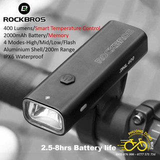 Đèn xe đạp - đèn chiếu sáng xe đạp rockbros rhl 400lm sạc usb - mẫu mới 2023