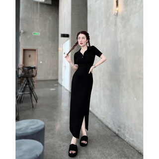 Đầm có cổ hở lưng