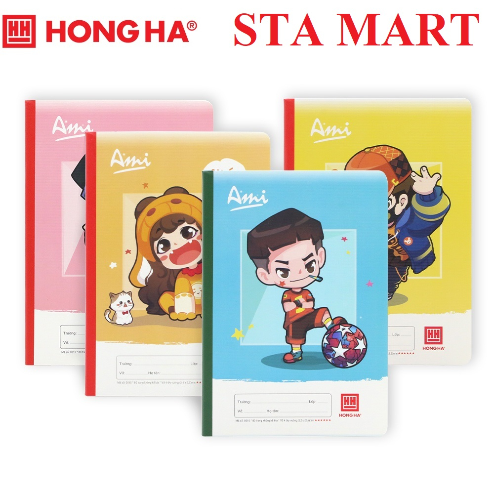Combo 5 Vở 4 ôly 80 trang Hồng Hà Ami 0515 / Vở học sinh tiểu học 80 trang