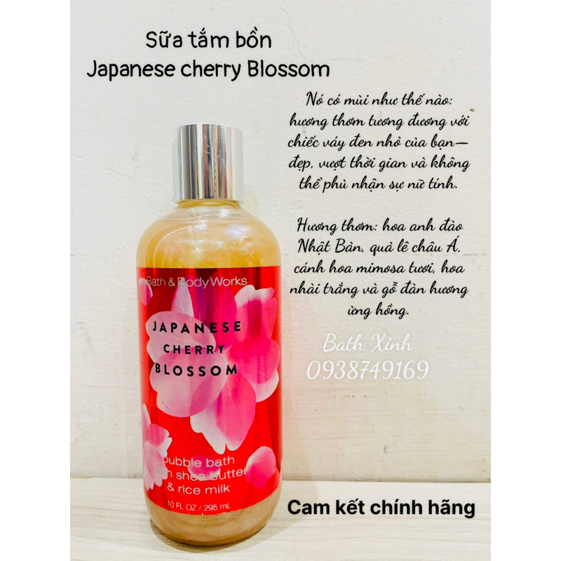 Sữa tắm bồn tạo bọt Bath & Body Works Japanese Cherry Blossom Bubble Bath 295ml