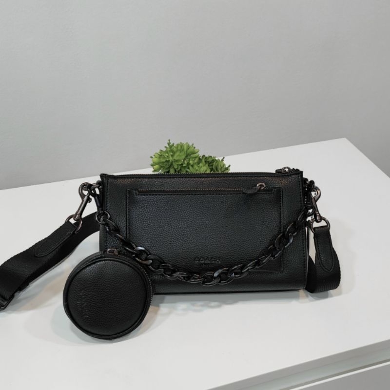 🍀🍀Coach Holden Crossbody Bag Black CE682 🍀da thật xịn xò