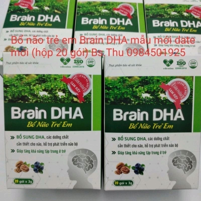 Combo 2 hộp Brain DHA hỗ trợ tăng khả năng nhận thức, tập trung và ghi nhớ cho trẻ hộp 20 gói