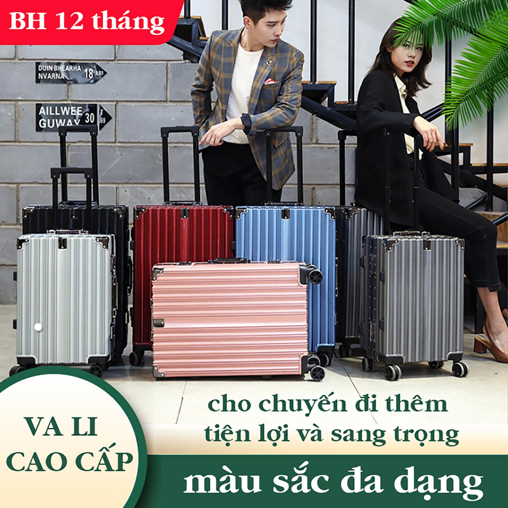 Vali khung nhôm khóa sập cao cấp chống vỡ, chống trộm size 20 inch 24 inch - cho chuyến du lịch thêm tiện lợi sang chảnh