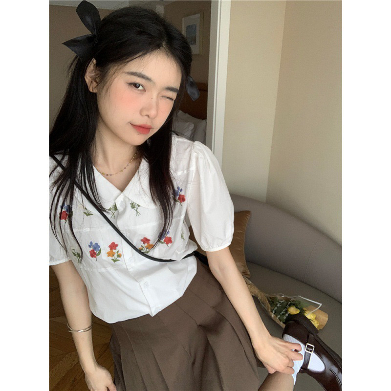 Áo Kiểu Cổ Sen Tay Ngắn Hàng Nhập QC mẫu 5 - Jancaroshop