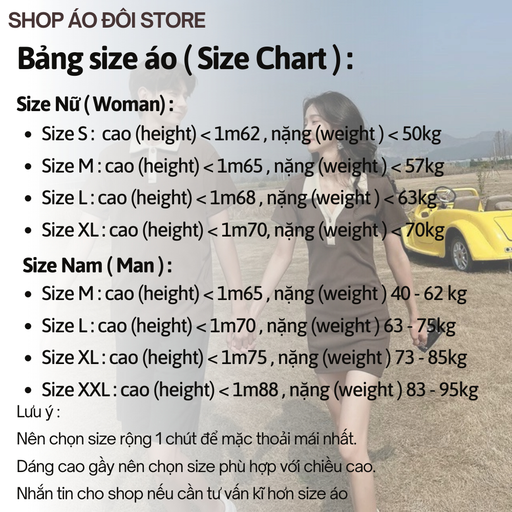 Đồ đôi nam nữ dễ thương - CÓ HÌNH CHỤP THẬT -  set đồ cặp nam nữ polo, đồ đôi với người yêu couple