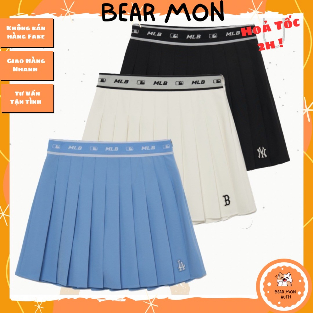 Chân Váy MLB Women's Basic Small Bago Pleated Skirt LA Dodgers 3Fskb0133 Màu Trắng xanh đen