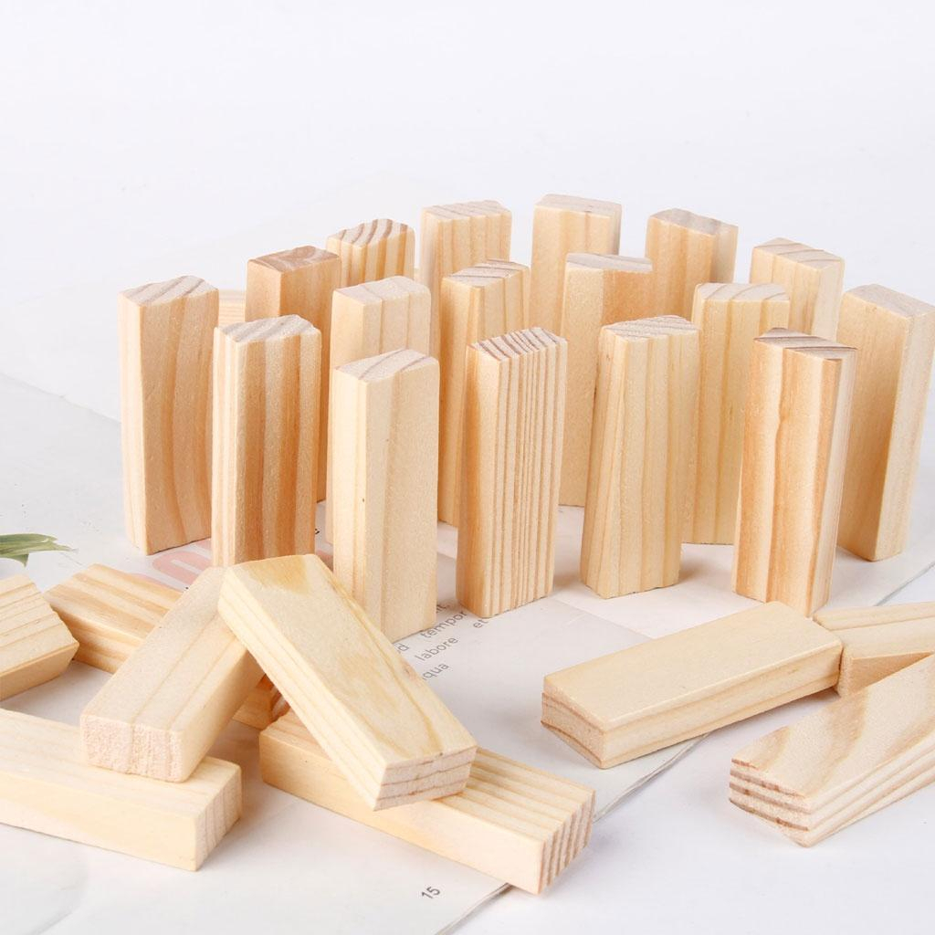 1KG - 56 thanh gỗ đồ chơi Xếp hình - Bộ rút gỗ - Thanh gỗ Domino loại to.