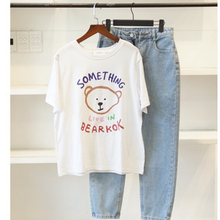 Áo Thun Cotton In Hình, Áo Phông Cổ Tròn Hàn Quốc