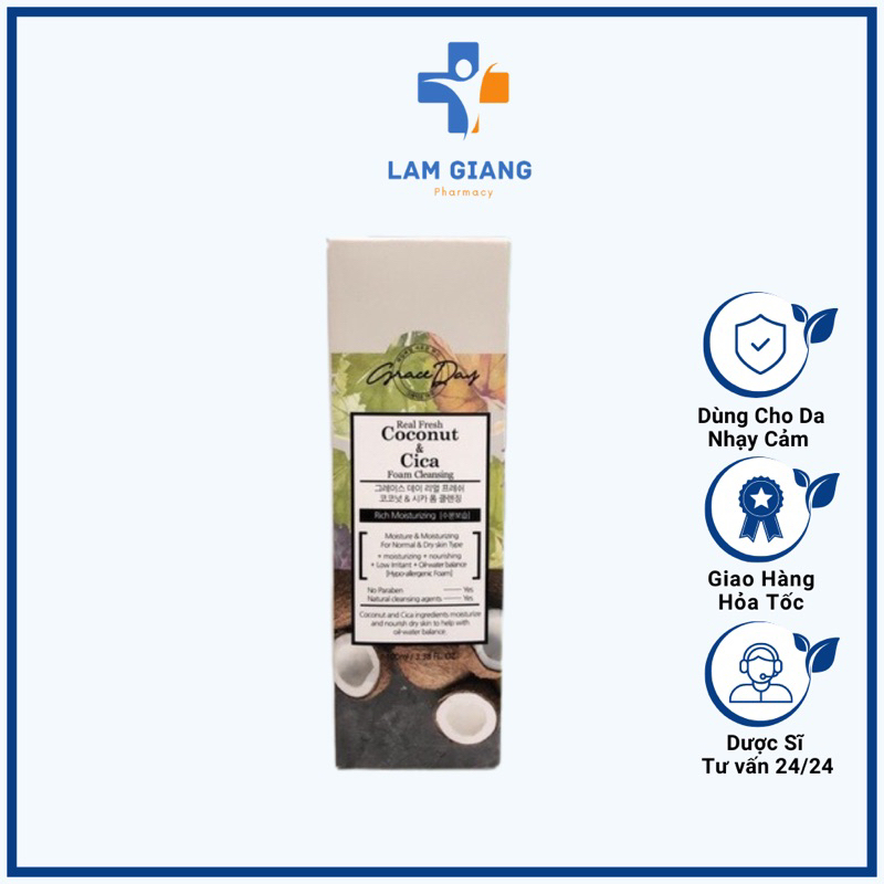 Sữa rửa mặt dưỡng ẩm Hàn Quốc Coconut & Cica
