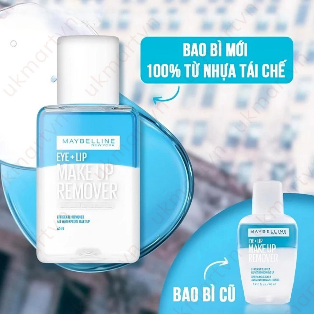 Tẩy Trang Mắt Môi Chuyên Dụng Maybelline New York Eye &amp; Lip Makeup Remover 40ml