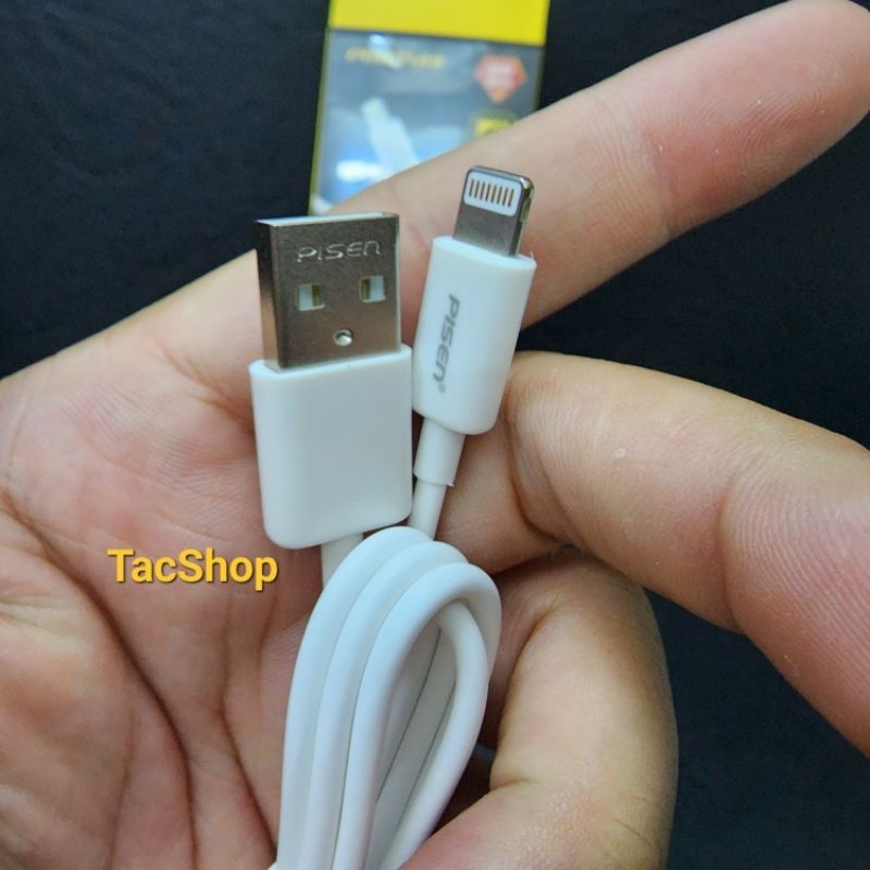 Cáp sạc Pisen Light ning Al05 Fast 900mm hỗ trợ sạc nhanh 2.4A Chính Hãng