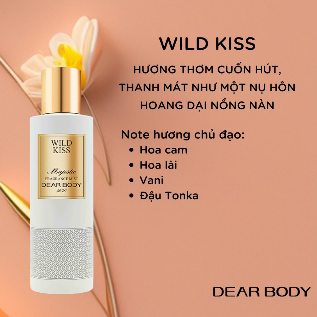 Xịt Thơm Toàn Thân Body Mist WILD KISS Fragrance - DEAR BODY 270ml (Limited Edition)