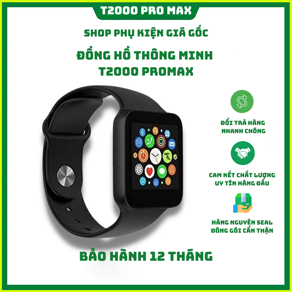 Đồng Hồ Thông Minh T2OOO ProMax Cho Nam Nữ Viền Thép , Nghe Gọi 2 Chiều, Chơi Game , Nhận Tin Nhắn , Đầy Đủ Chức Năng.