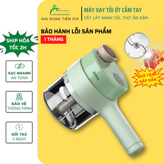 Máy xay tỏi ớt, máy xay tỏi ớt cầm tay mini cắt lát thái hành tỏi ớt đa năng
