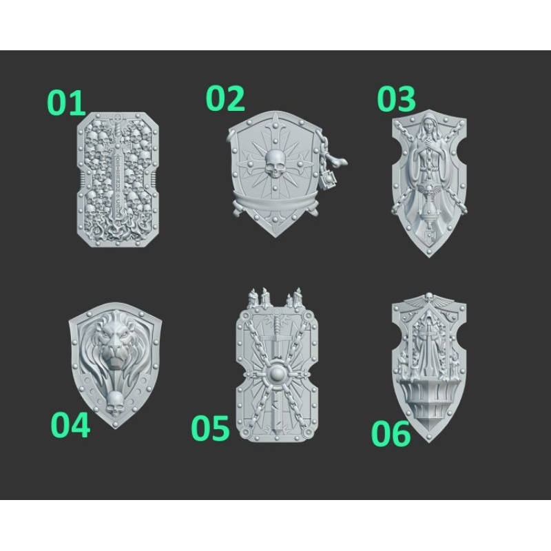 ( mô hình in 3d ) shield SM ( bộ 5 khiên tự chọn )