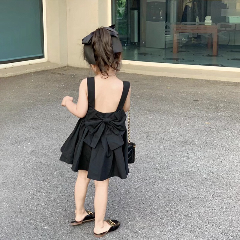 Váy bé gái,Váy đen 2s nơ lưng cho bé gái  V0110