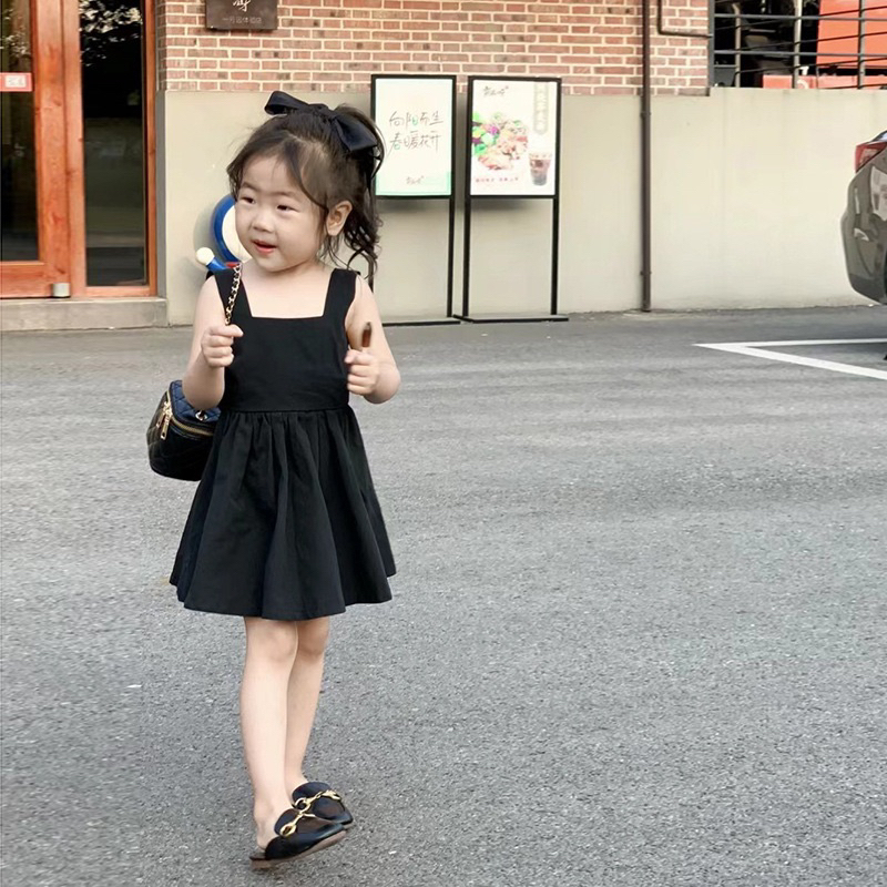 Váy bé gái,Váy đen 2s nơ lưng cho bé gái  V0110