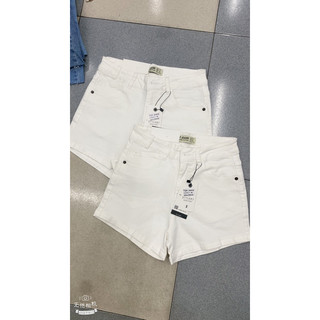 quần short jeans trắng đenlưng cao