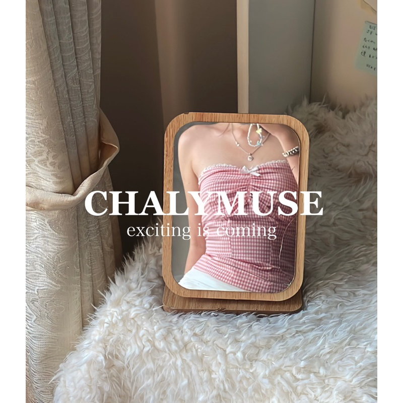 CHALYMUSE | Áo tube cúp ngực viền ren caro màu pastel🤍🎀