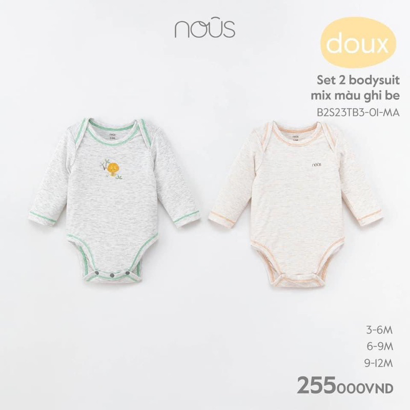 Nous body suit cho bé sơ sinh đến 12M