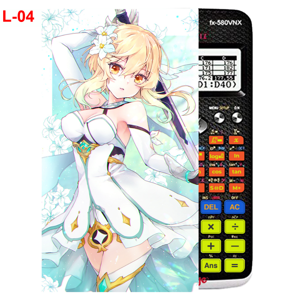 Decal - hình dán Máy tính CASIO fx570, fx580, ...nhân vật Lumine - Gemshin Impact