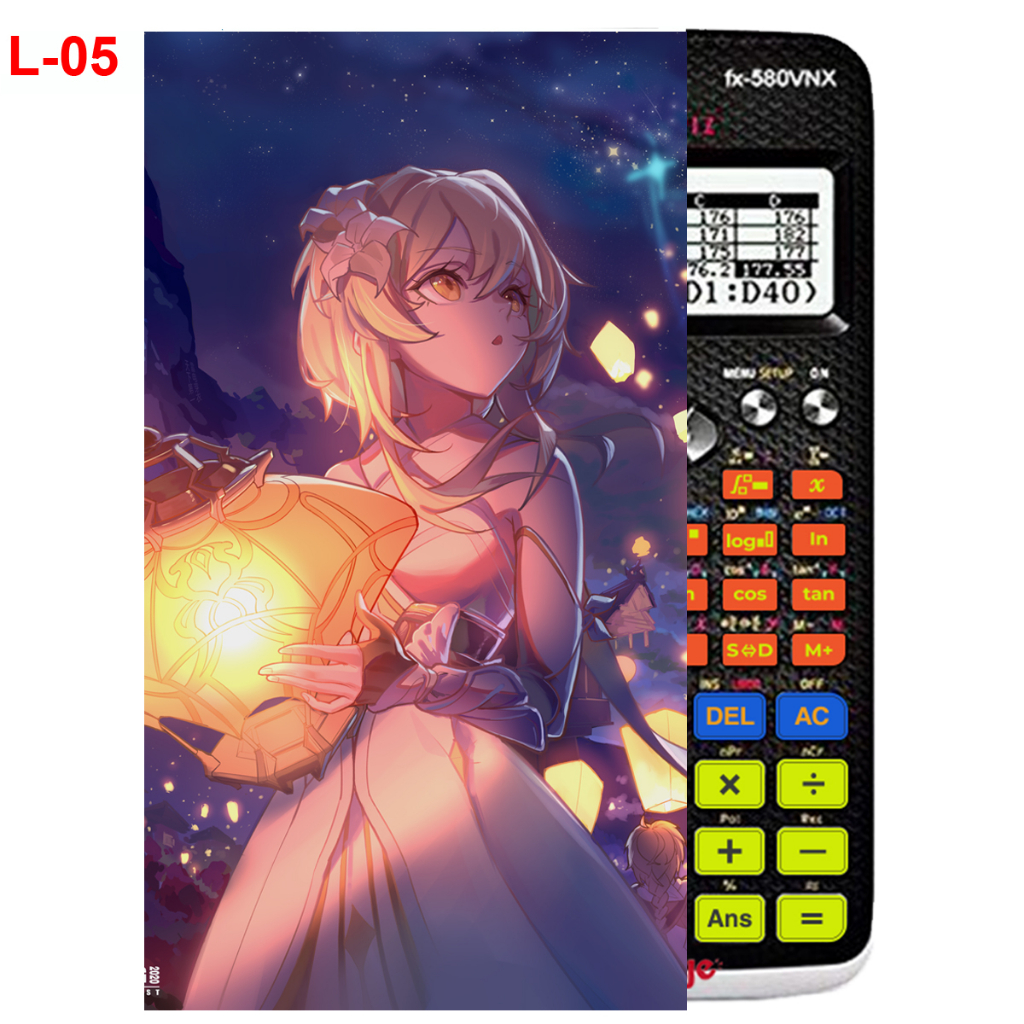 Decal - hình dán Máy tính CASIO fx570, fx580, ...nhân vật Lumine - Gemshin Impact