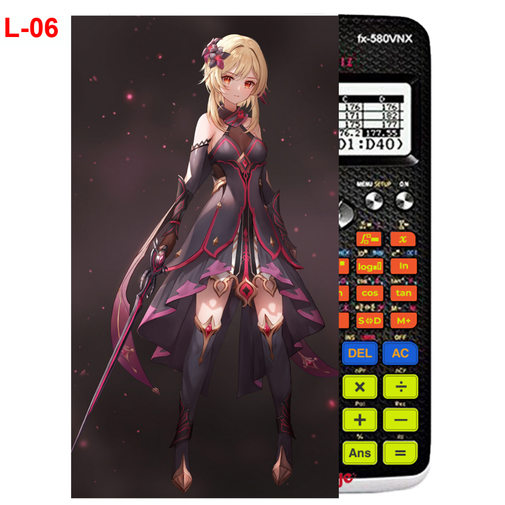 Decal - hình dán Máy tính CASIO fx570, fx580, ...nhân vật Lumine - Gemshin Impact