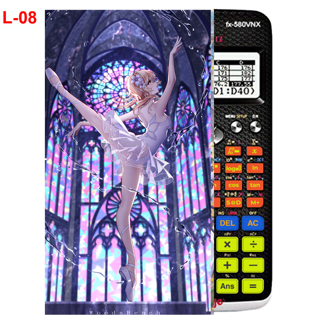 Decal - hình dán Máy tính CASIO fx570, fx580, ...nhân vật Lumine - Gemshin Impact