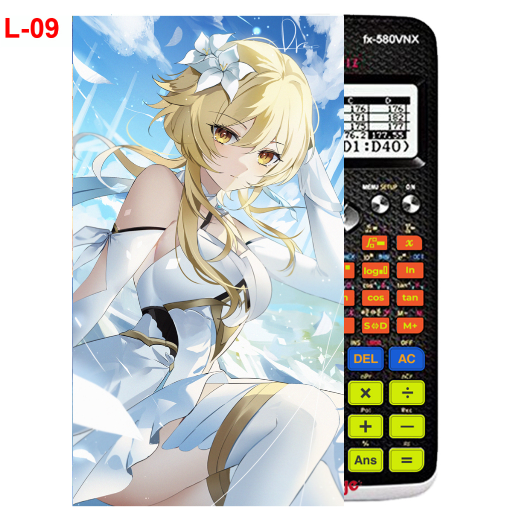 Decal - hình dán Máy tính CASIO fx570, fx580, ...nhân vật Lumine - Gemshin Impact