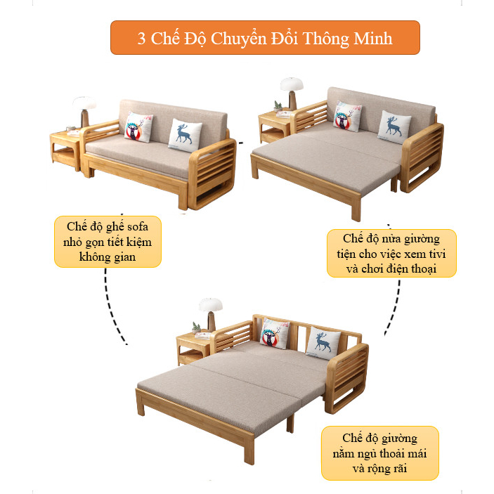[HOT]Giường Sofa Cao Cấp, Sofa Giường Gỗ Phòng Khách Đa Năng, Ghế Sofa Tiện Dụng Đa Năng ( Tặng Kèm Đệm+Gối ) | BigBuy360 - bigbuy360.vn