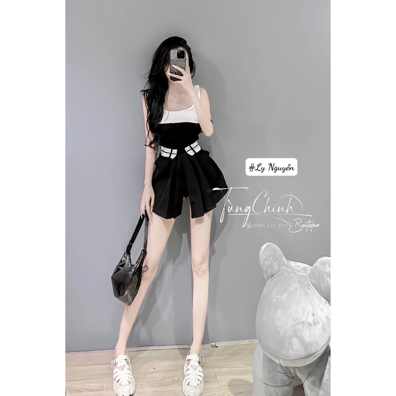 Sét đầm 3 lỗ phối màu mặc xinh xắn