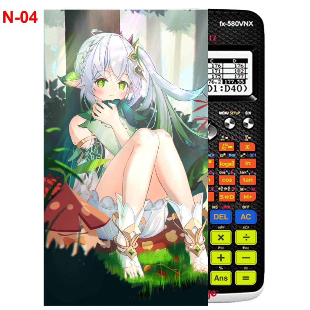 Decal - hình dán Máy tính CASIO fx570, fx580, ...nhân vật nahida pointy - Gemshin Impact